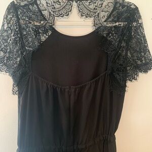 LOFT Women's Black Open Back Jumpsuit